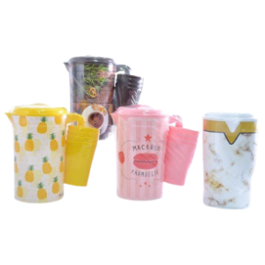 JARRA PLASTICA C/4VASOS