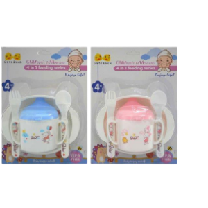 SET DE PLATOS C/ CUBIERTOS P/BEBES 4PCS