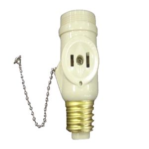 SOCATE PARA BOMBILLO C/CADENA (BOX 12 PZAS)