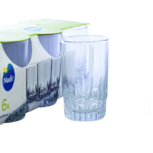 VASO DE VIDRIO 6 PZAS