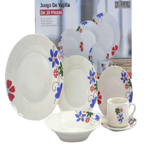 VAJILLA  DE PORCELANA  20 PCS