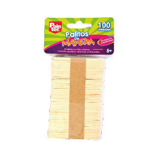 PALETAS DE MADERA 6.5 cm  100 PZA (VTA MINIMA 10 BAG)