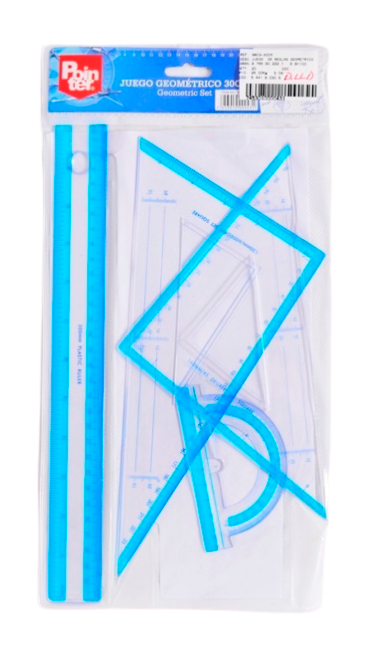 JUEGO DE REGLAS GEOMÉTRICO 30 CM POR DOCENA