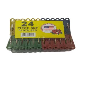 GANCHOS P/ ROPA PLASTICOS SET DE 24 PZA