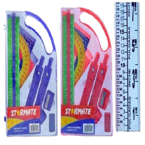 JUEGO GEOMETRICO CON ESTUCHE Y ACCESORIOS