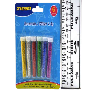 ESCARCHA 6PZS COLORES METALICOS