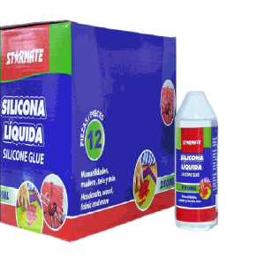 PEGA DE SILICON 250 ML  VENTA POR (12 UNID X CAJA)