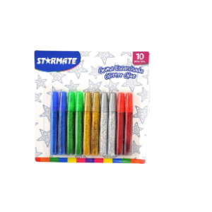 GOMA ESCARCHA 10PZS(5 COLORES SURTIDOS)